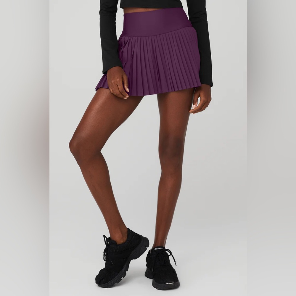 Alo Grand Slam Tennis Skirt XS Dark Plum